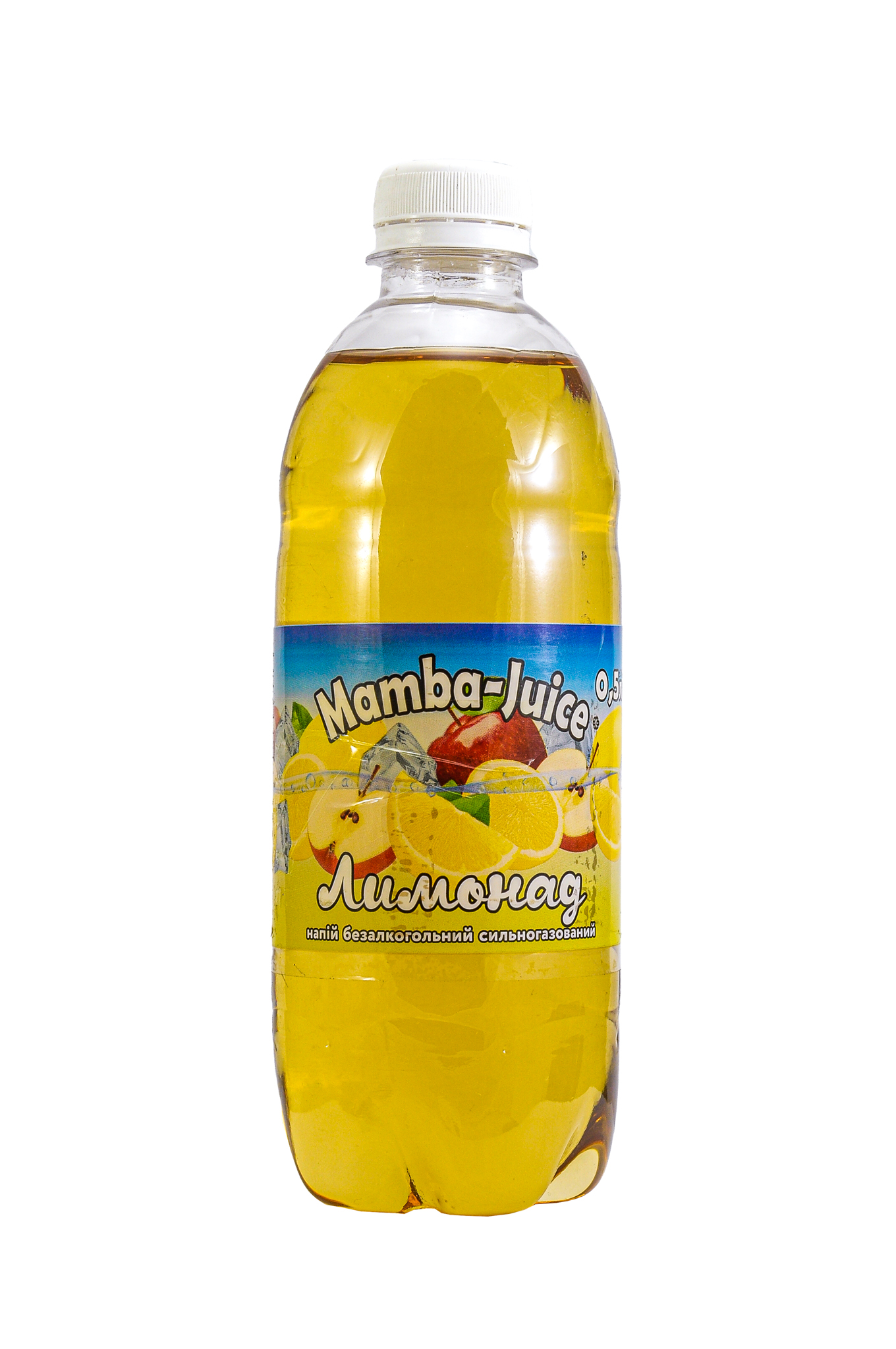 Напій безалкогольний на ароматизаторах сильногазований низькокалорійний з підсолоджувачами MAMBA-JUICE "ЛИМОНАД" 0,5 л.